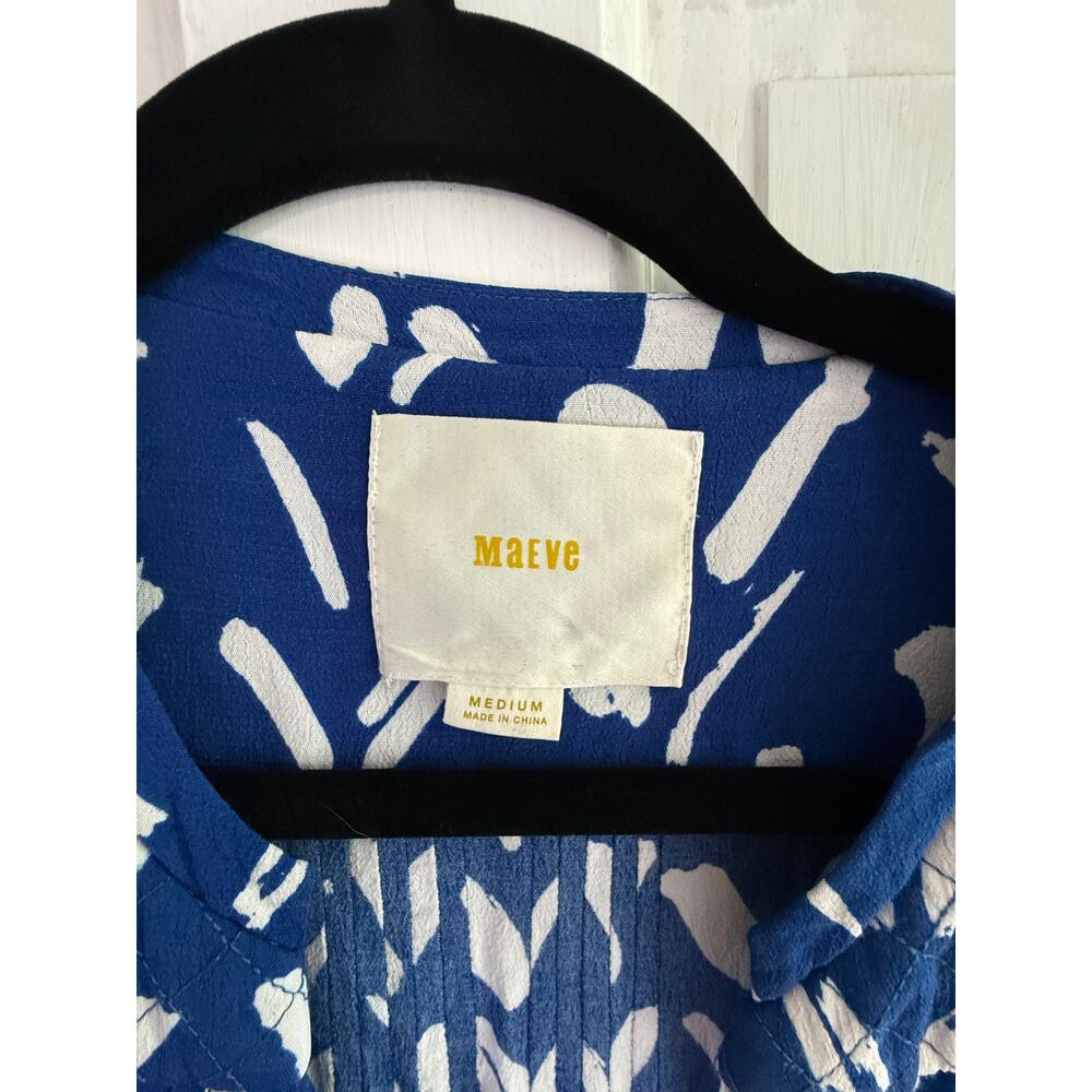 Maeve Anthropologie Caravane Drop Waist Dress | Blue & White | Size M | EUC - Picture 3 of 6